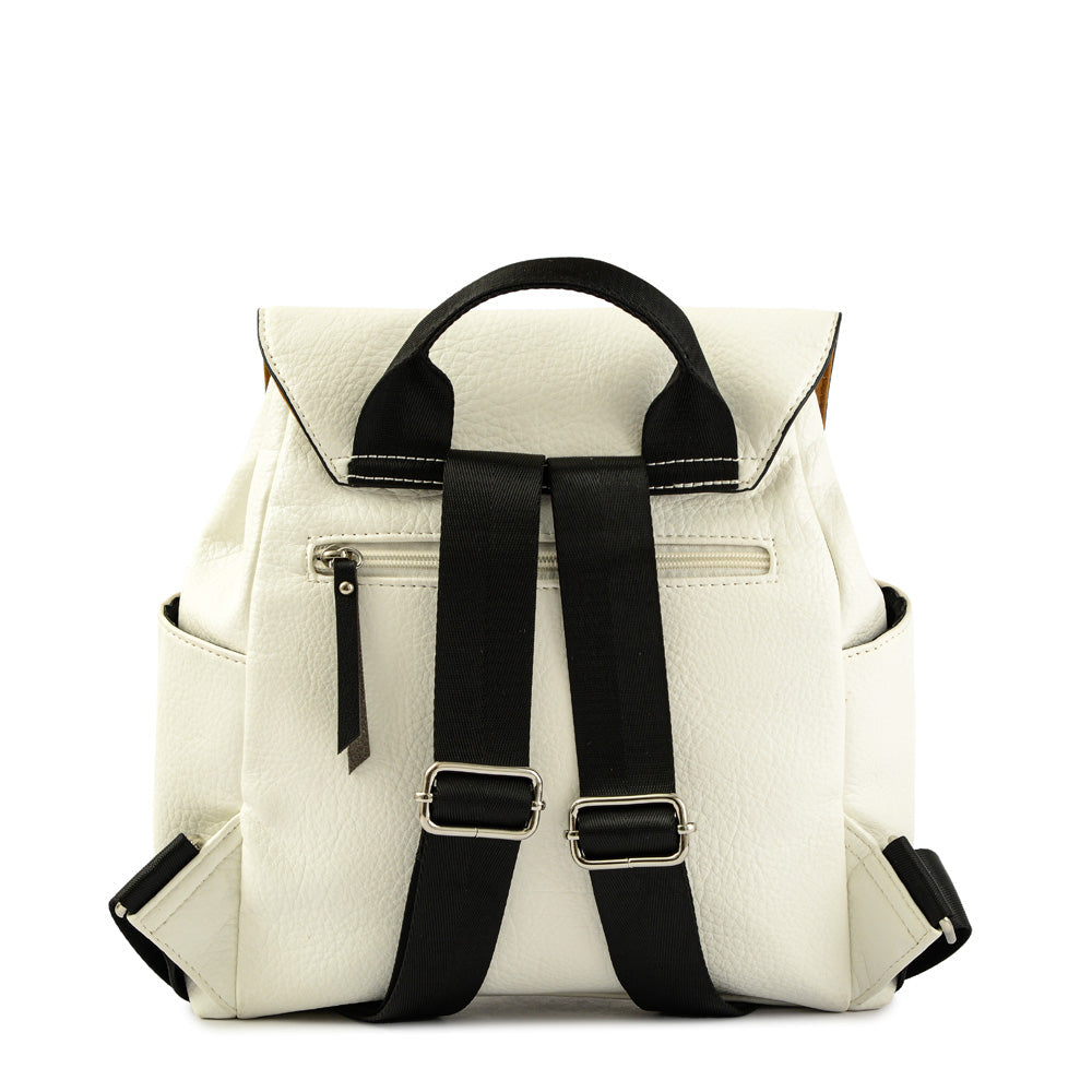 Eby white medium lid backpack