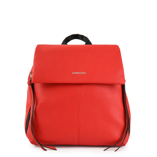 Julianne red medium lid backpack