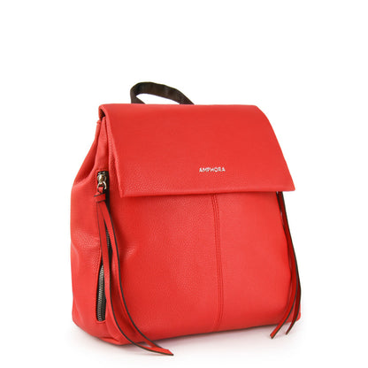 Julianne red medium lid backpack