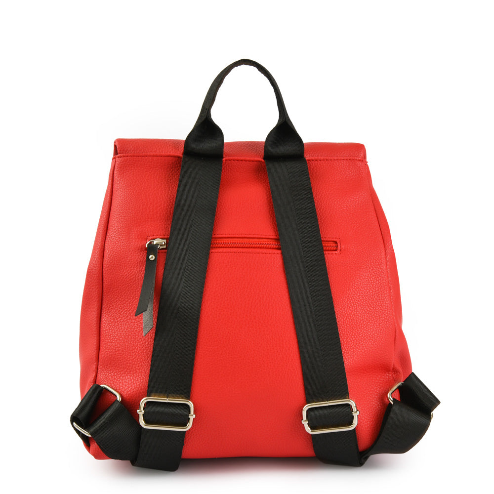 Julianne red medium lid backpack