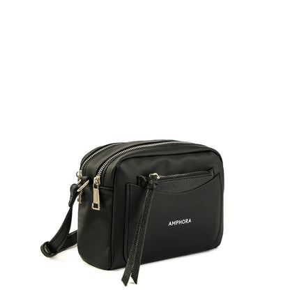 Karol Black Medium Crossbody Wallet