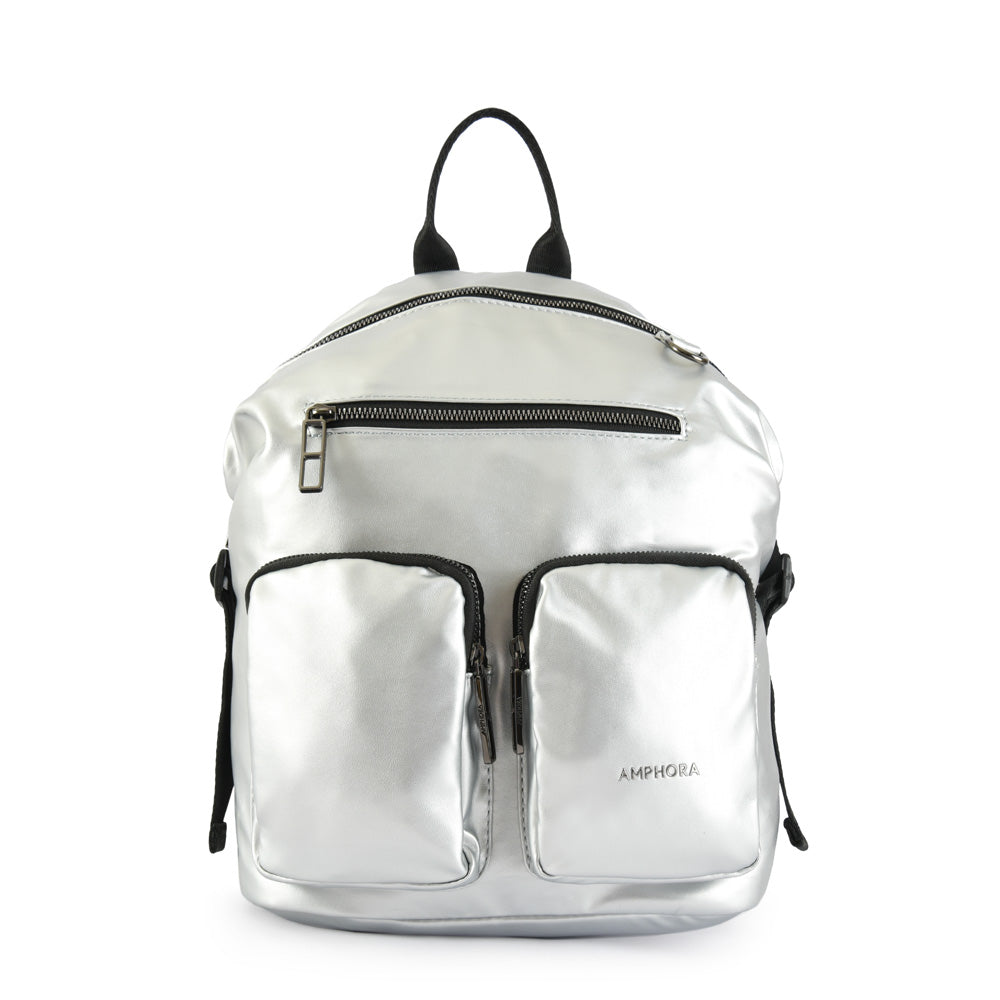 Medium silver laurette backpack