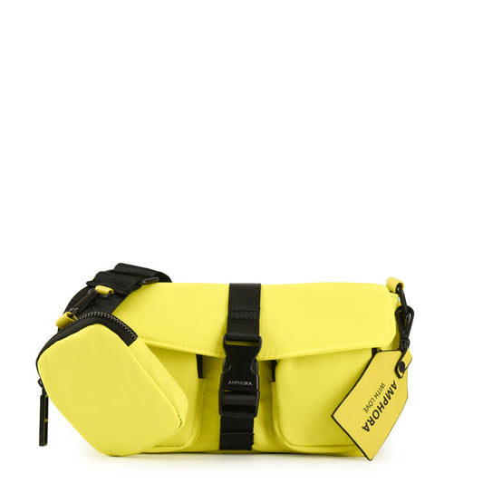Malu crossbody wallet with small lemon green cover