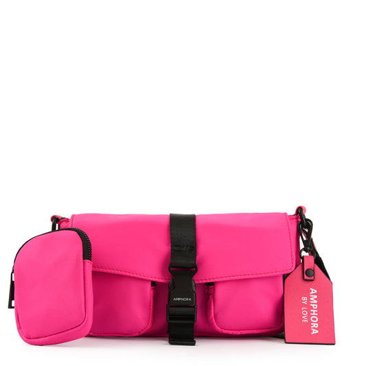 Malu crossbody wallet with small fuchsia cover