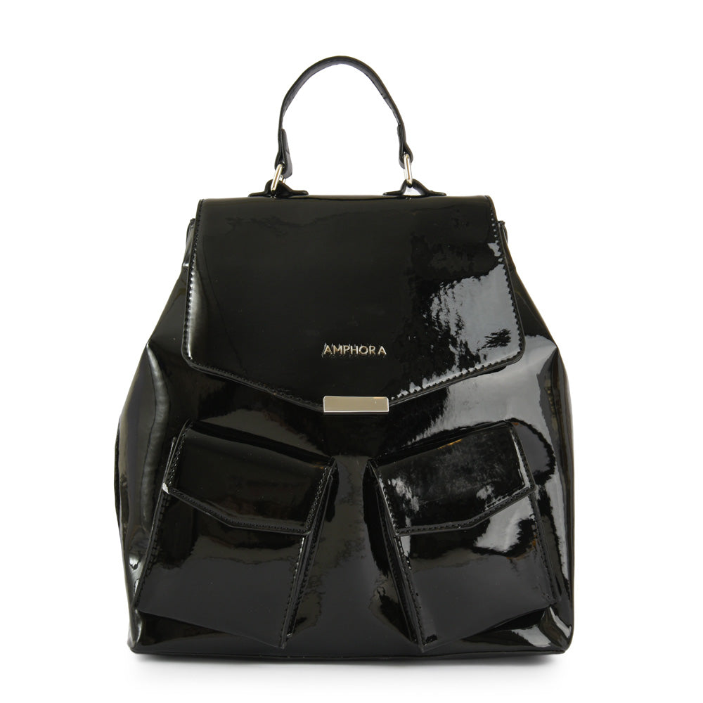 Marilyn Black Medium Lid Backpack