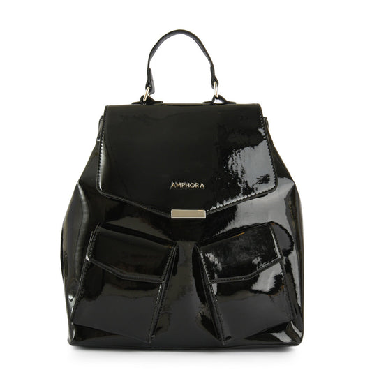 Marilyn Black Medium Lid Backpack