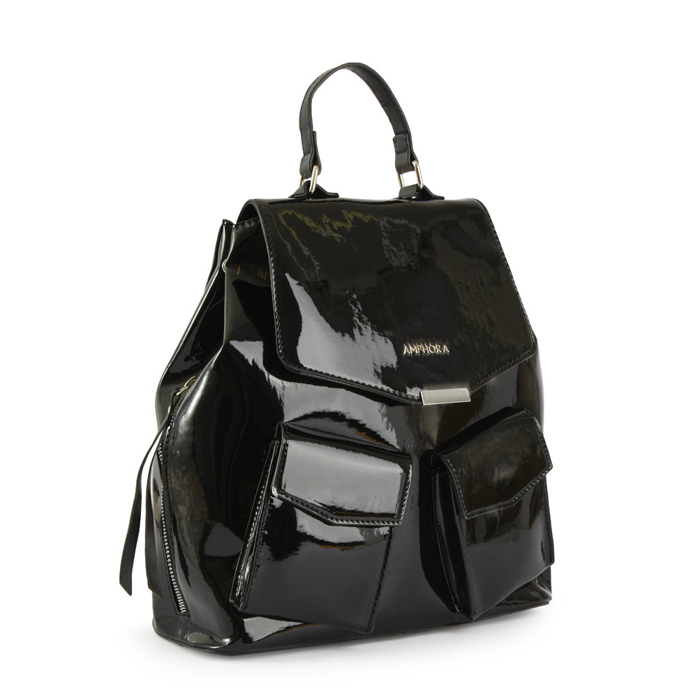 Marilyn Black Medium Lid Backpack