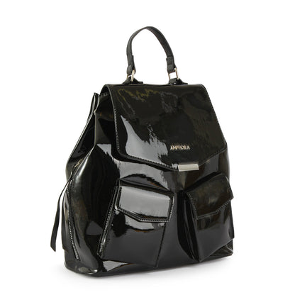 Marilyn Black Medium Lid Backpack