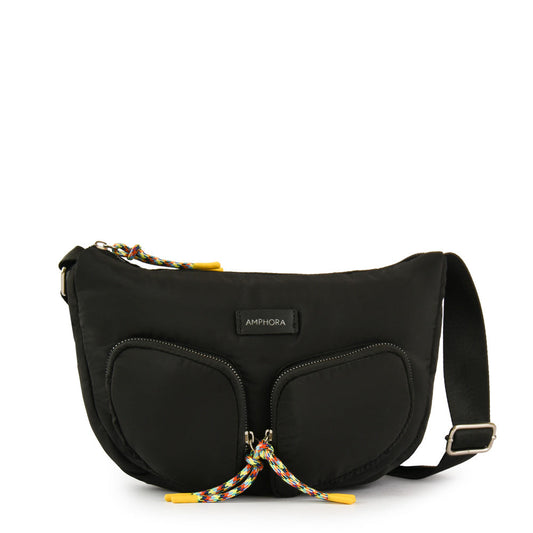 Nicky Black Medium Crossbody Wallet