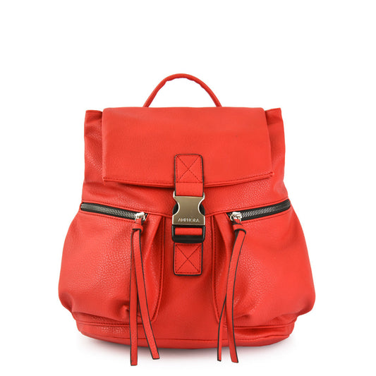 Nicole red medium lid backpack