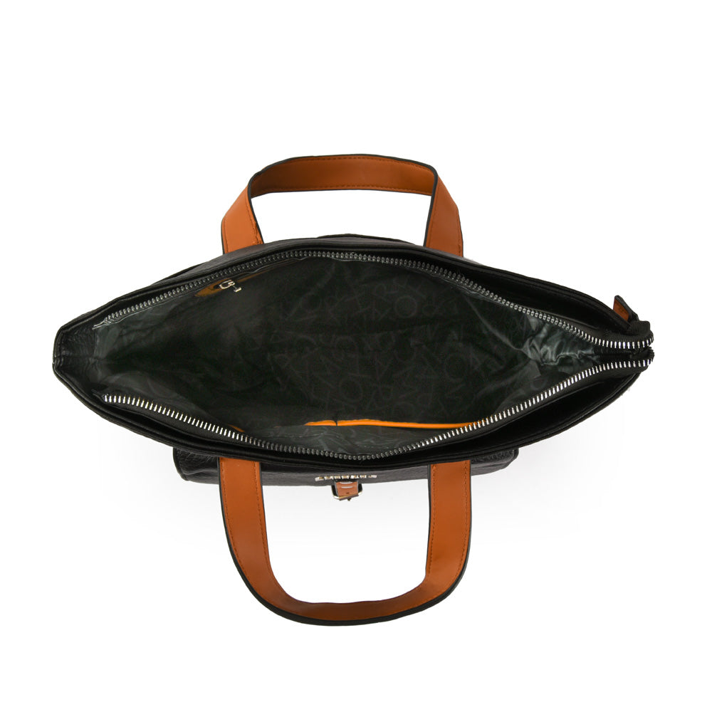 Wallet Two Handles Three divisions Large Patty Black