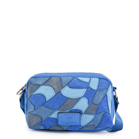 Small denim dragonfly crossbody bag