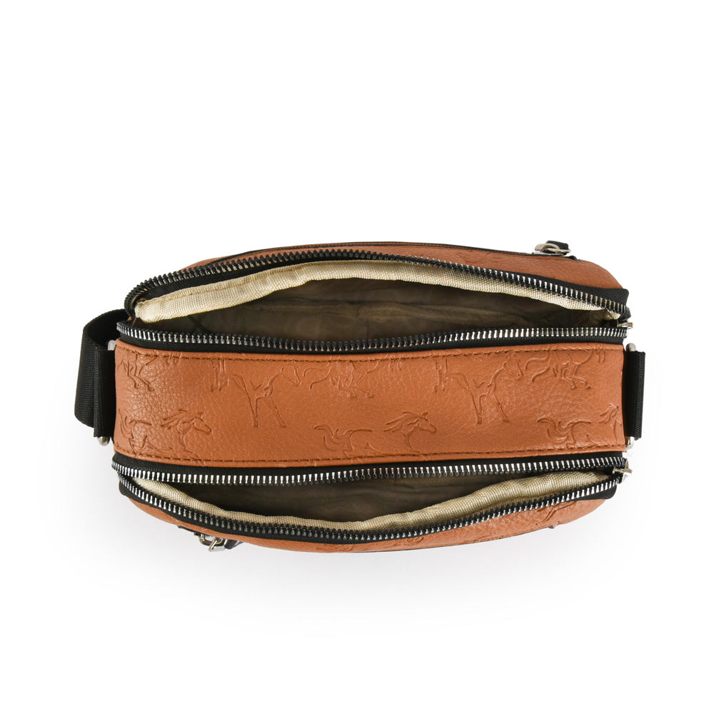 Small brown horses crossbody bag