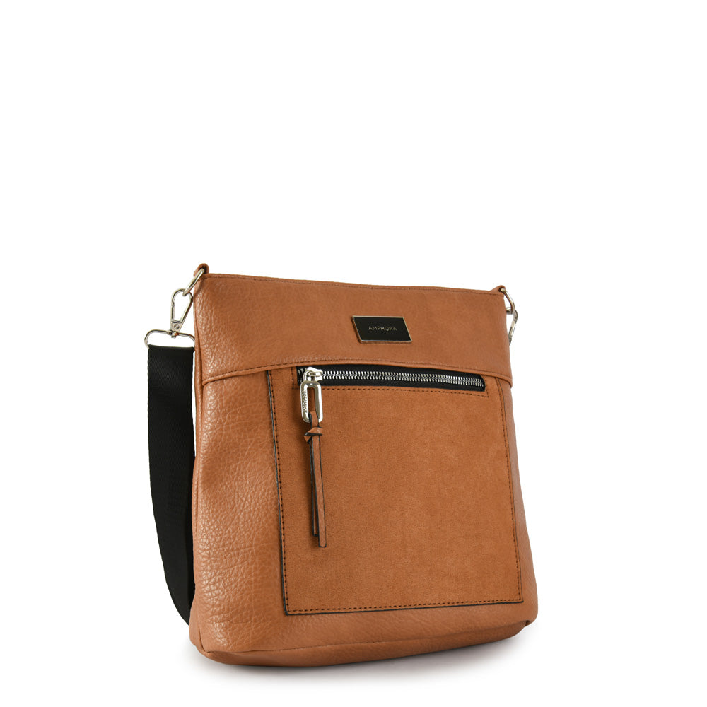 Temara Coffee Medium Crossbody Wallet