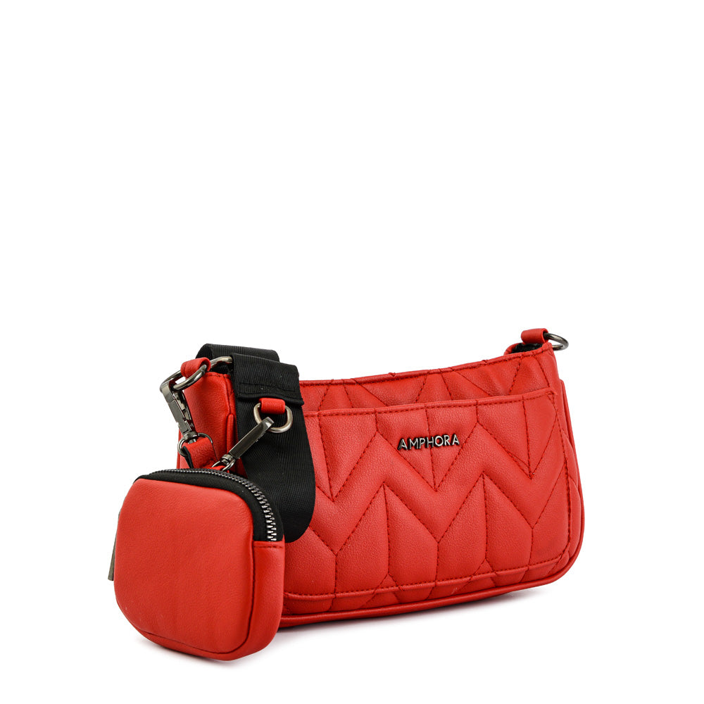 Red blinky medium crossbody wallet