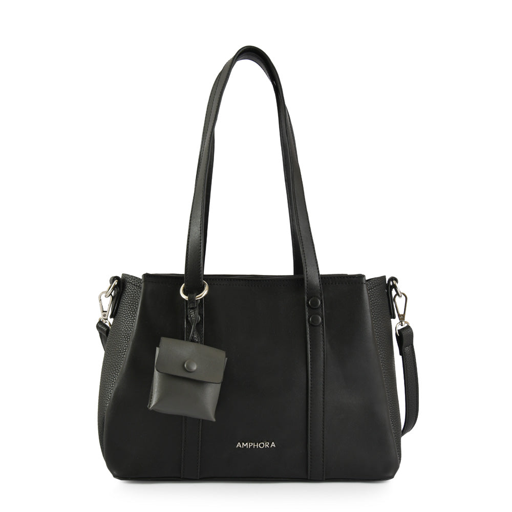 Wallet Two Handles Three divisions Medium Pia Black