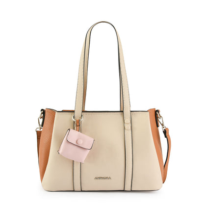 Wallet Two Handles Three divisions Medium Pia Beige