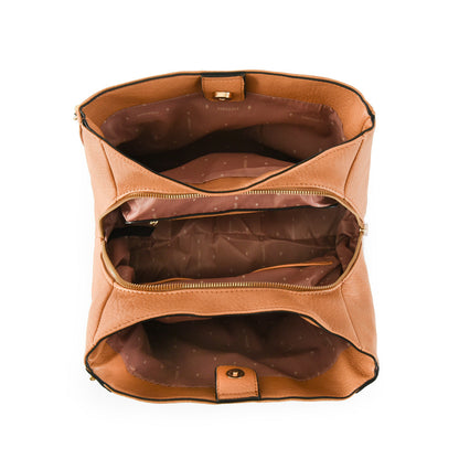 Wallet Two Handles Three divisions Medium Lully Camel