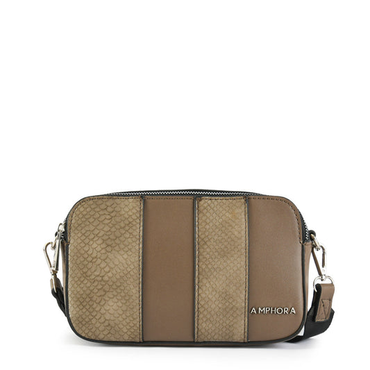 Small Dessy Dark Taupe Crossbody Wallet