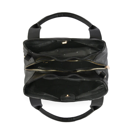 Wallet Two Handles Three divisions large black mousa