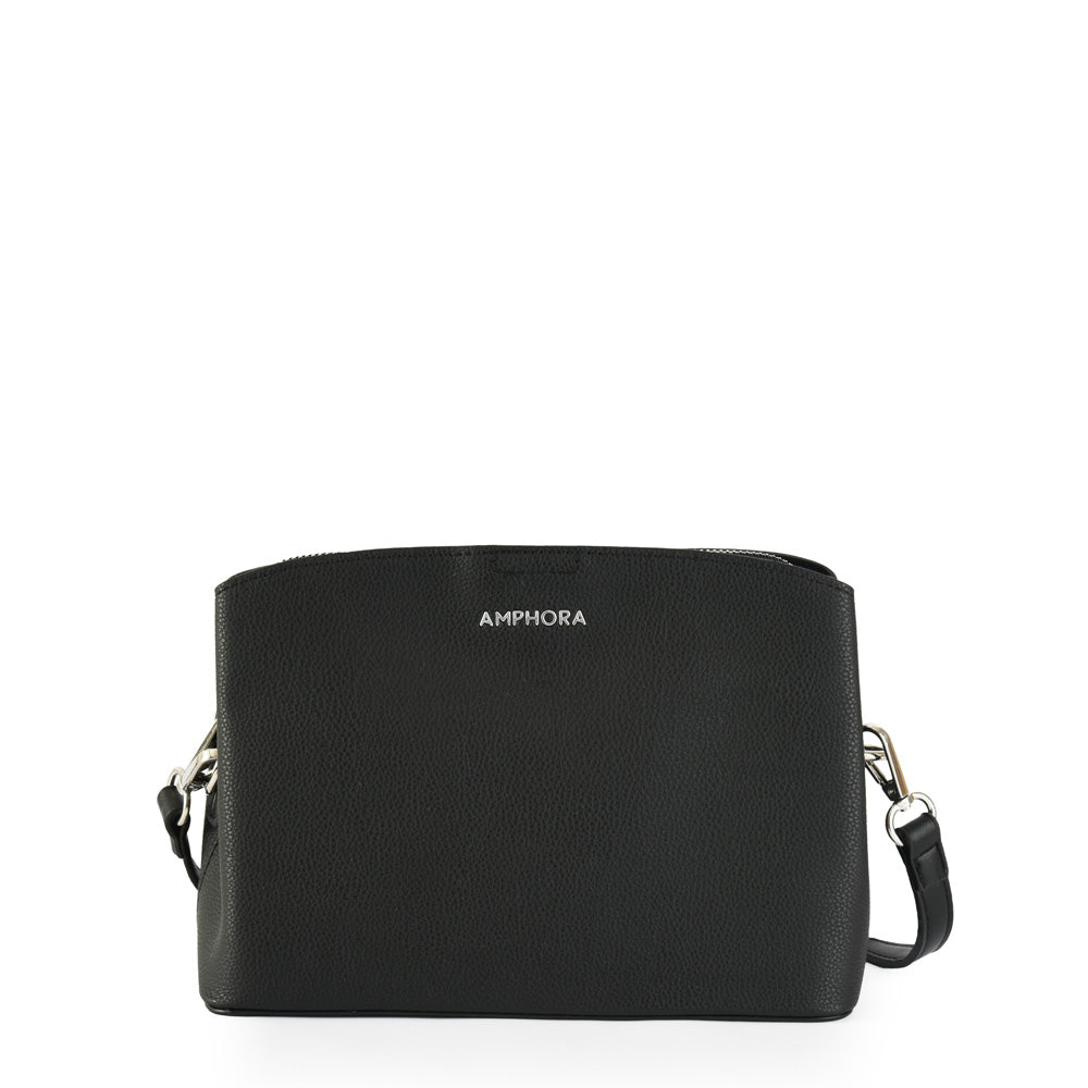 Small black ramy crossbody wallet