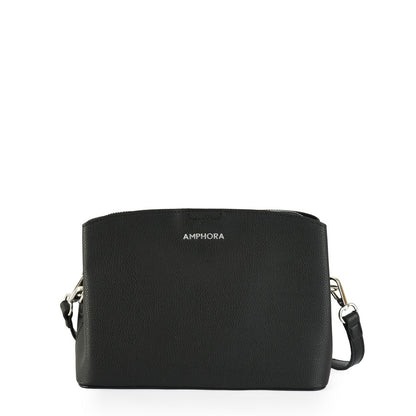 Small black ramy crossbody wallet