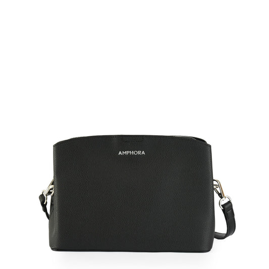Small black ramy crossbody wallet