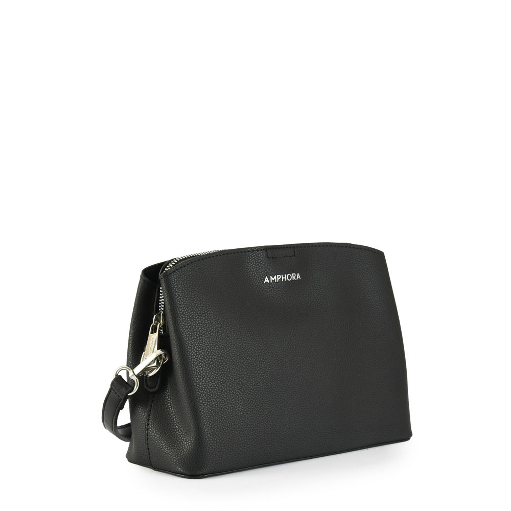 Small black ramy crossbody wallet