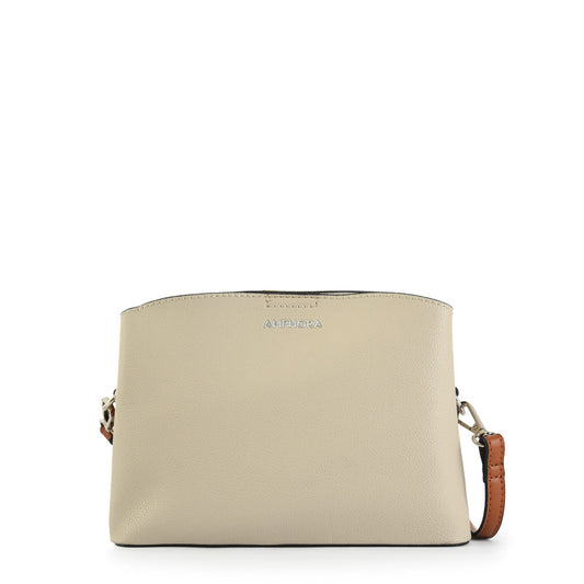 Small beige ramy crossbody wallet