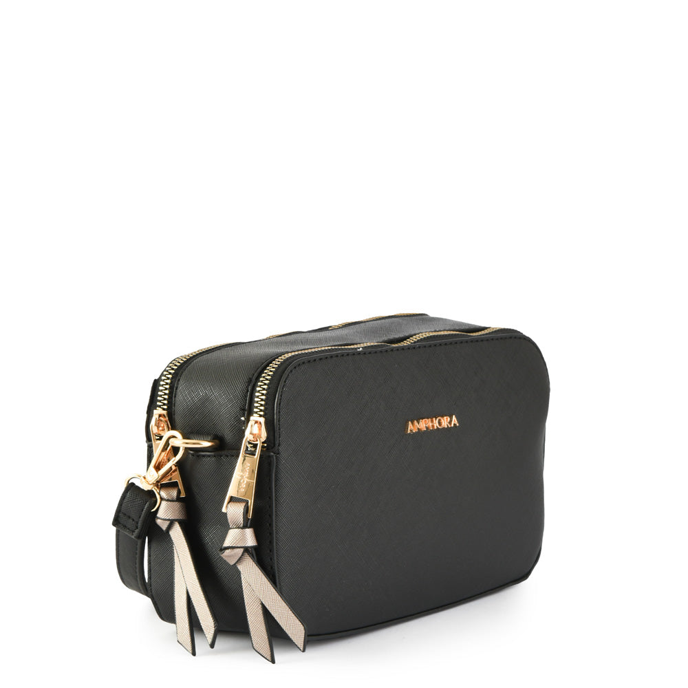 Alexia small black crossbody wallet