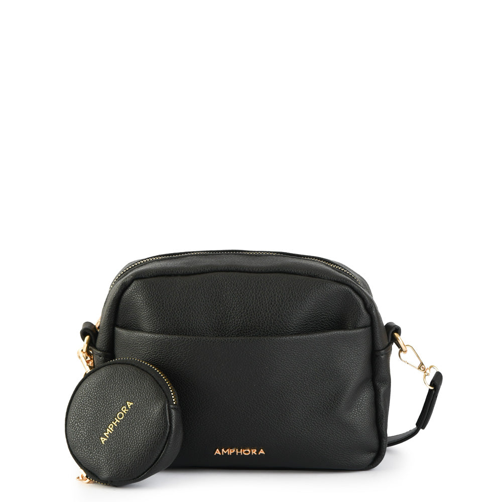 Small black paradis crossbody wallet