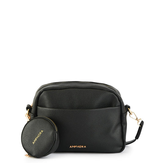 Small black paradis crossbody wallet