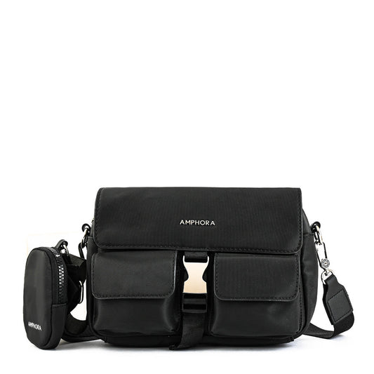 Black Dakota Medium Crossbody Wallet