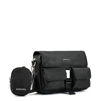 Black Dakota Medium Crossbody Wallet