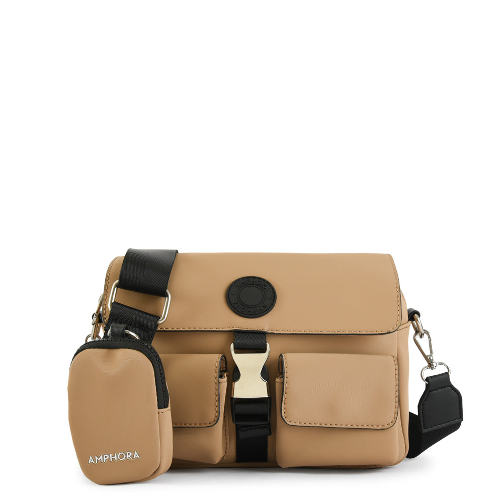 Dark Beige Dakota Medium Crossbody Wallet