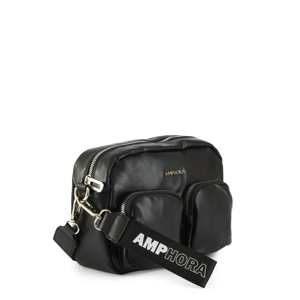 Small black Kara crossbody wallet