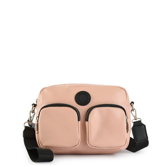Small pink Kara crossbody bag