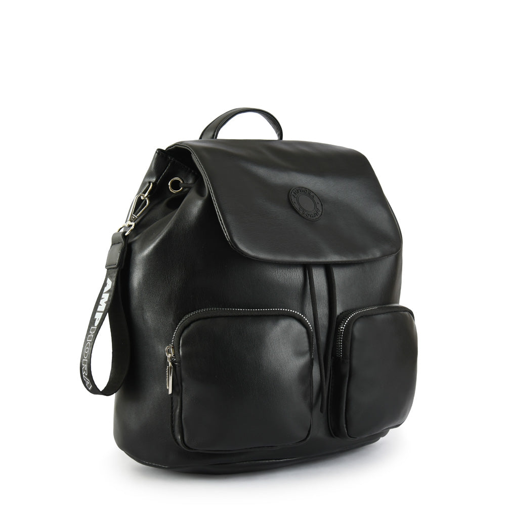 Kara Black Medium Lid Backpack