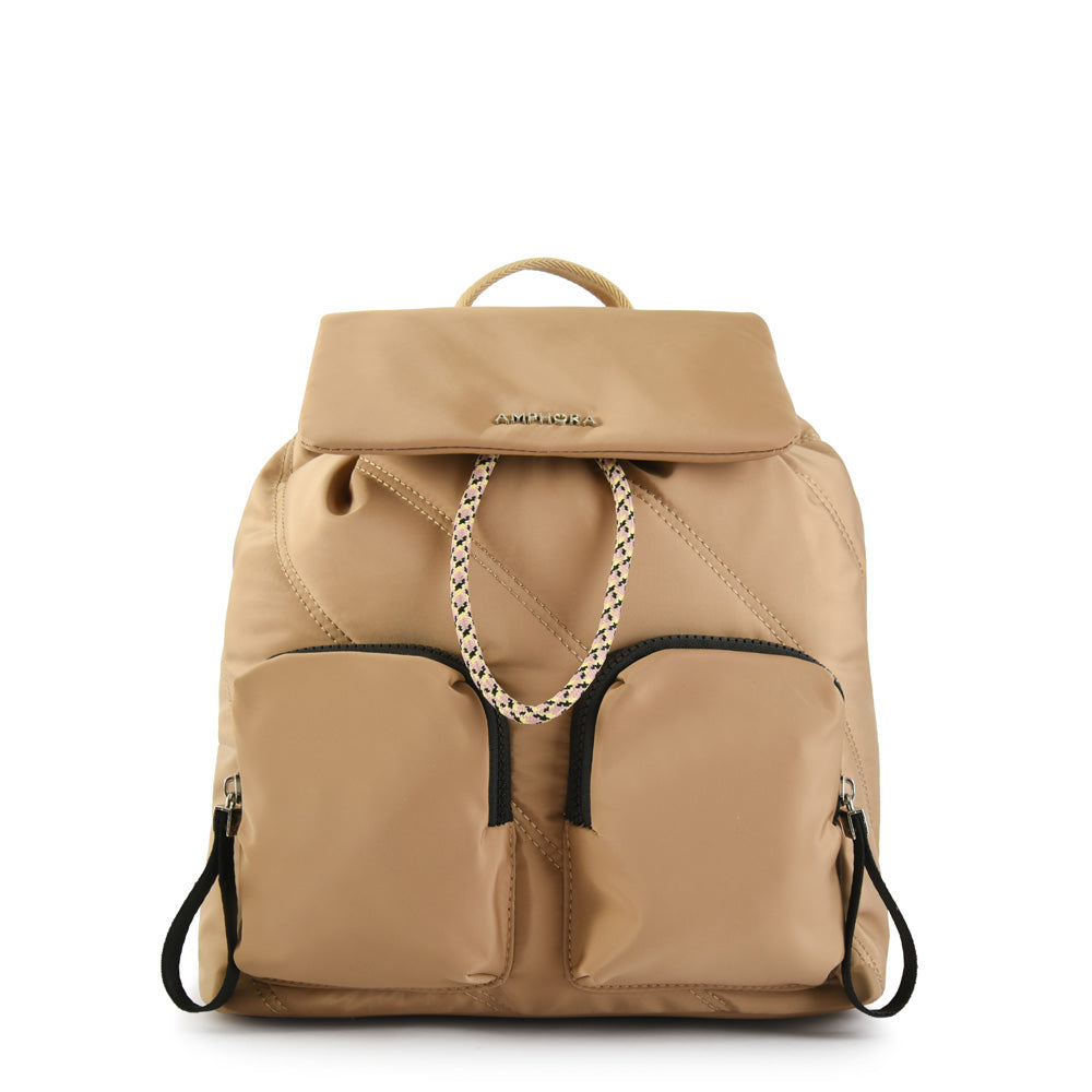 Backpack With Large Lid Lanai Beige