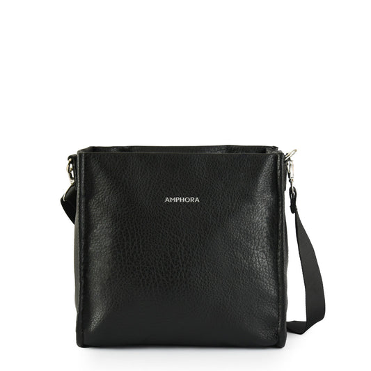 Medium black zèbre crossbody wallet