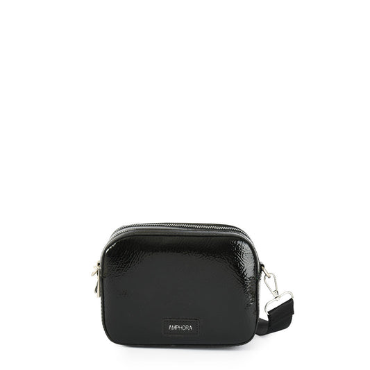 Medium black marguerite crossbody bag
