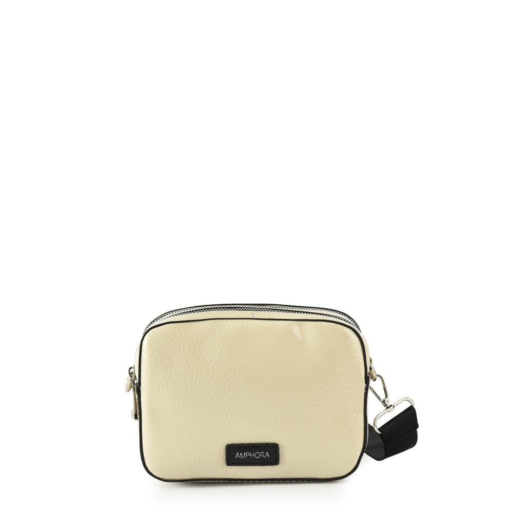 Medium ecru white marguerite crossbody bag
