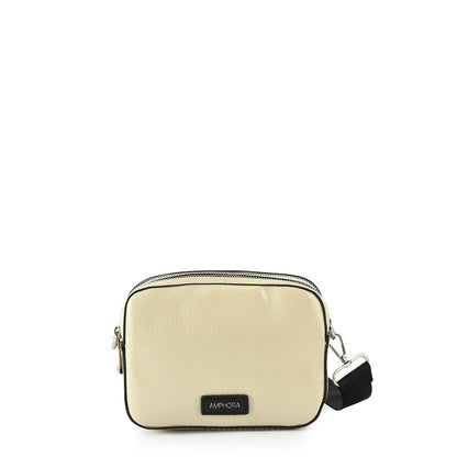 Medium ecru white marguerite crossbody bag