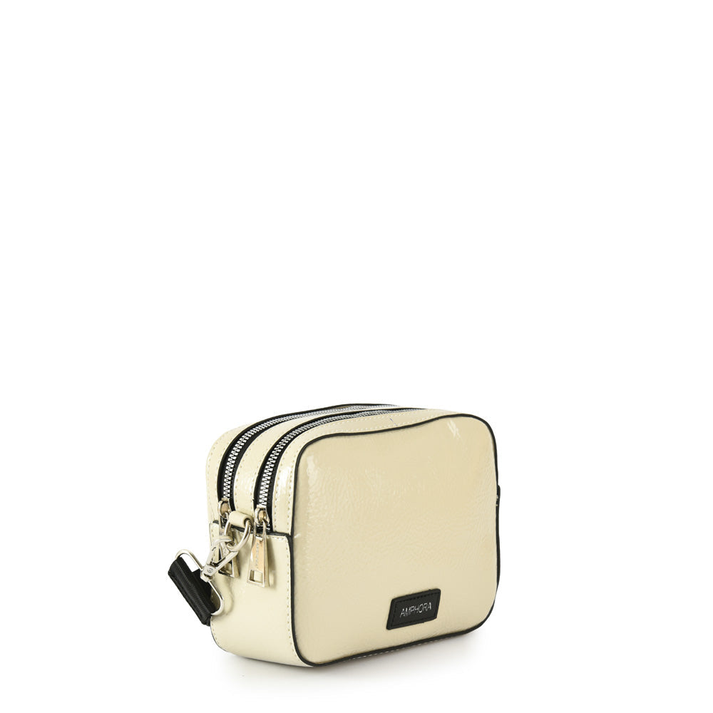 Medium ecru white marguerite crossbody bag