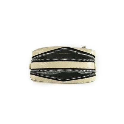 Medium ecru white marguerite crossbody bag
