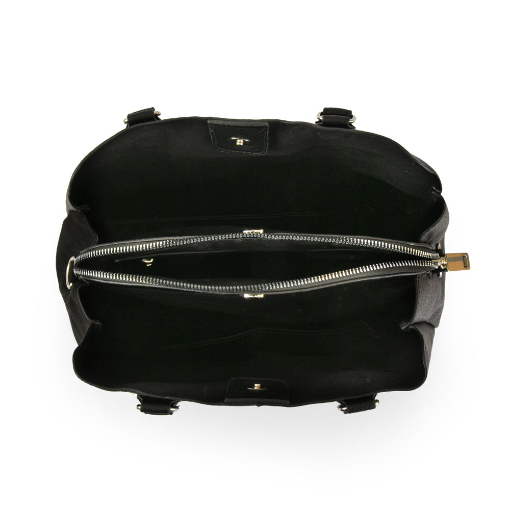 Wallet Two Handles Three divisions Large Calen Black