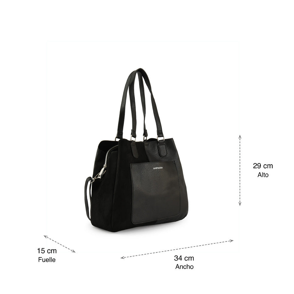 Wallet Two Handles Three divisions Large Calen Black