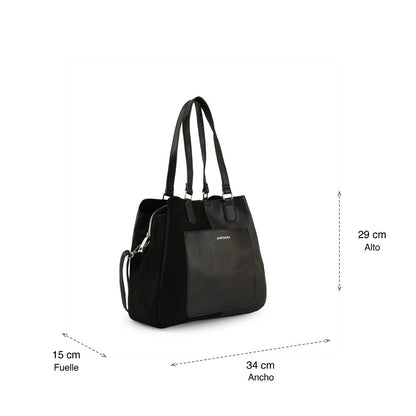 Wallet Two Handles Three divisions Large Calen Black