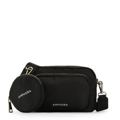 Small black feña crossbody wallet