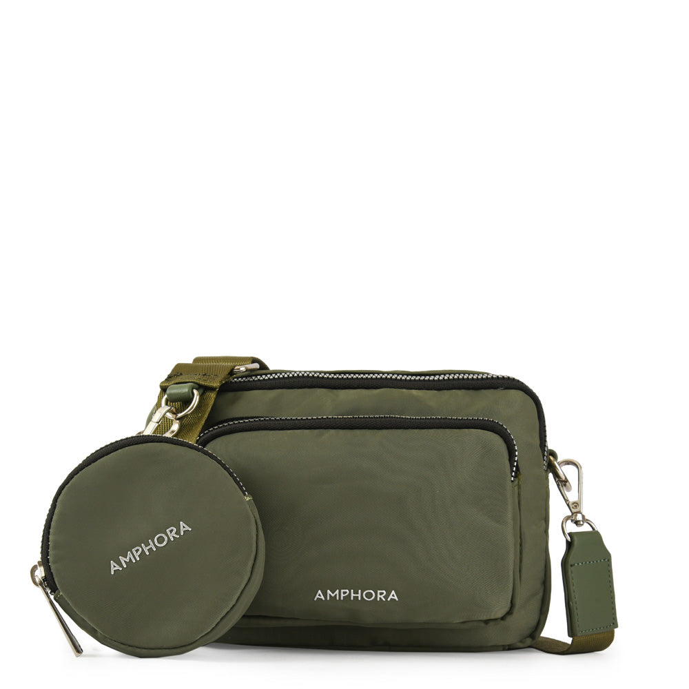 Small olive green feña shoulder bag